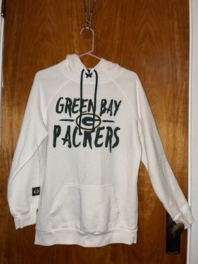 Men’s Green Bay Packers NFL Team Apparel White Hoodie - Size M